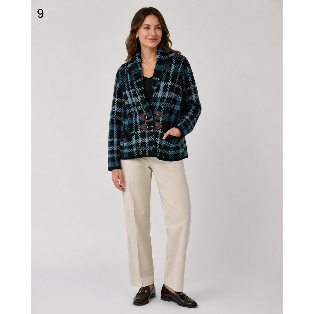 Soft‎ Surroundings Aspen Sweater Jacket Womens Medium Wool Alpaca Blend Pockets